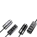 Pikkukuva 3 / 11: Smidig Slittålig Baseus 3-USB Port Billaddare Svart