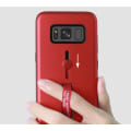 Miniatyrbilde 4 av 10: Kisscase Skal med Hållare för Samsung Galaxy S8 Vinröd