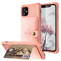 Miniatyrbilde 8 av 11: iPhone 12 Mini - Skyddande Praktiskt Skal med Korthållare Roséguld