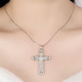 Miniatyrbillede 4 af 4: Kors Halsband Zirconia Silver