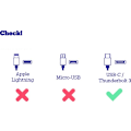 Miniatyrbilde 3 av 3: USB-C Laddkabel/1M/2.4A