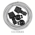 Miniatyrbild 1 av 11: Elastiska Skosnören i flertalet Färger (1 meter) Silver/Grå