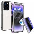 Elegant Dubbelsidigt Magnetskal - iPhone 14 Pro Silver