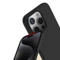 iPhone 15 PRO - Skyddsskal i Mattbehandlat Stötdämpande Silikon Svart Svart