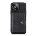 Miniatyrbillede 1 af 11: iPhone 15 Plus - Läderplånboksfodral med magnetiskt hållare Black