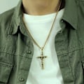 Pikkukuva 7 / 9: Ristiriipus (Jeesus) Ruostumatonta terästä Guld