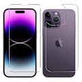 Miniatyrbilde 11 av 11: 2-pack Skärmskydd Set för iPhone 15 Pro Max  - Fram- Baksida och Kameralinsskydd 0,3mm Transparent