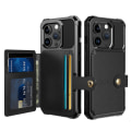 Miniatyrbild 10 av 11: Elegant plånboksfodral i lyxigt PU-läder för iPhone 15 Pro Max Röd