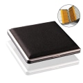 Miniatyrbild 8 av 10: Stilsäkert Cigarettfodral i metall och PU-läder Svart