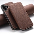 Miniatyrbillede 1 af 11: Lyxigt & Praktiskt - iPhone 16 Plånboksfodral i PU-läder Mörkbrun