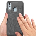Miniatyrbild 7 av 10: Stilsäkert Litchi-Läder Design Skal - Huawei P Smart 2019 Svart