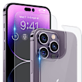 Miniatyrbilde 2 av 11: 2-pack Skärmskydd Set för iPhone 15 Pro Max  - Fram- Baksida och Kameralinsskydd 0,3mm Transparent