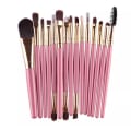 Miniatyrbild 5 av 11: 15st Sminkborstset från KABUKI, 12 olika färger ROSA/GULD