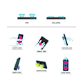 Miniatyrbilde 3 av 3: Mobilhållare I Elegant Motiv "Double-Heart"  - Pop-stand -