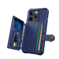 Pikkukuva 1 / 11: Elegantti lompakkokotelo ylellisestä PU-nahasta iPhone 15 Prolle Marine blue