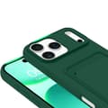 iPhone 17 Pro Max Skal  Skyddande Silikonfodral med Kortplats Mörkgrön