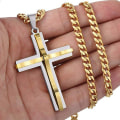 Miniatyrbilde 1 av 6: Elegant Kors Halsband Silver/Guld