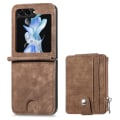 Miniatyrbillede 1 af 11: Galaxy Z Flip 5 5G - 2 i 1 Pungetui med kortholder Brown