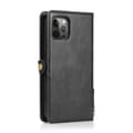 iPhone 15 Pro - Elegant Plånboksfodral i Lyxigt Läder med Korthållare Svart