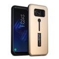 Miniatyrbilde 6 av 10: Kisscase Skal med Hållare för Samsung Galaxy S8 Silver/Grå
