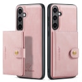 Miniatyrbillede 1 af 11: Läderplånbok med magnetiskt hållare för Galaxy S24 Plus Pink gold