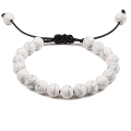 Miniatyrbillede 5 af 11: Stilrent Slittåligt Stenkulors Armband White Porcelain