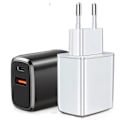Miniatyrbillede 3 af 3: Kraftfull 18W USB / USB-Type C Väggadapter Svart