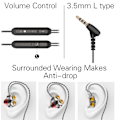 Miniatyrbilde 11 av 11: LANGSDOM Dubbla Högtalare In-ear Genomskinlig