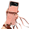 Pikkukuva 4 / 11: Funktionellt Skal med Korthållare - Samsung Galaxy Z Flip 3 Roséguld