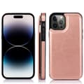 Praktiskt Skal med Kortfack - iPhone 14 Pro Roséguld