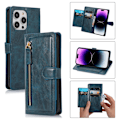 Miniatyrbilde 2 av 11: iPhone 14 Pro - Allt-i-Ett Plånboksfodral med Kort & Zipper Svart