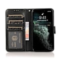 Miniatyrbilde 8 av 11: Smidigt Dubbelfunktion Plånboksfodral LEMAN - iPhone 12 Svart