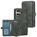 Miniatyrbilde 1 av 11: HANMAN Plånboksfodral - Stil och Smidig Funktion till iPhone 16 Plus Mörkgrön