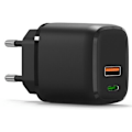 Miniatyrbillede 1 af 3: Kraftfull 18W USB / USB-Type C Väggadapter Svart