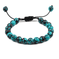 Miniatyrbillede 7 af 11: Stilrent Slittåligt Stenkulors Armband Black Pine Light Blue