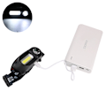 Miniatyrbilde 5 av 5: Pannlampa - Ljusstark i litet format (COB/XPE LED) USB-laddning Svart