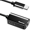 Pikkukuva 2 / 11: Baseus Type-C-Splitter (2 i 1) Adapter för Laddning och Musik Silver