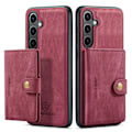 Pikkukuva 1 / 11: Läderplånbok med magnetiskt hållare för Galaxy S24 Plus Red