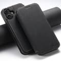 Lyxigt & Praktiskt - iPhone 16 Plånboksfodral i PU-läder Svart