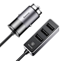 Pikkukuva 2 / 11: Smidig Slittålig Baseus 3-USB Port Billaddare Svart
