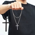 Miniatyrbillede 4 af 8: Kors Halsband Svart