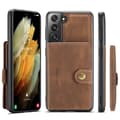 Hög Kvalitét Skal med Kortfack - Samsung Galaxy S22 Brun