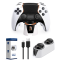 Miniatyrbillede 6 af 9: RGB-kontrollerladdningsstation för PlayStation 5. Snabb laddning med LED-indikator. White