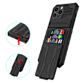 Pikkukuva 8 / 11: iPhone 13 Pro - Maxat Skydd med Kortplatser och Kickstand Svart