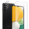 Miniatyrbilde 1 av 11: 2-PACK Galaxy A04s 1 Set Sk�rmskydd + Kameralinsskydd HD 0,3mm Transparent