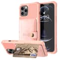 iPhone 13 Pro - Stilsäkert Praktiskt Skal med Korthållare Roséguld