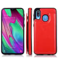 Elegant Skyddsskal med Korthållare - Samsung Galaxy A40 Röd