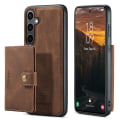 Miniatyrbilde 1 av 11: Läderplånbok med magnetiskt hållare för Galaxy S24 Plus Brun