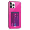 Pikkukuva 6 / 11: Stötdämpande Silikonskal med Kortfack - iPhone 13 Pro Max Fluorescerande Gul