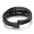 Pikkukuva 6 / 8: Stilsäkert Hög Kvalitets PU-Läder Kors Armband Guld 19CM